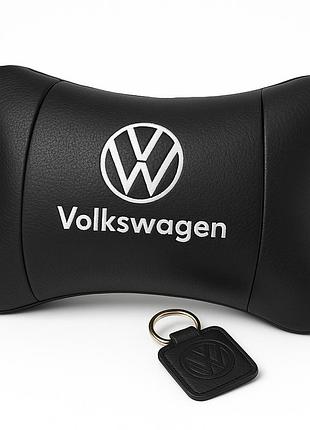 Декоративна подушка підголівник volkswagen, подушки для автомобіля з вишивкою, дорожні подушки zg-65