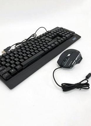Клавиатура+мышка ukc с led подсветкой от usb m-710, клавиатура игровая с подсветкой и мышкой ld-82