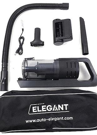 Автопылесос аккумуляторный 100w elegant 100238 тurbo щетка led фонарь акб-3х2000mah/16500па