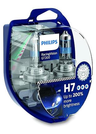 Лампа 12v h7 55w +200% racing vision philips gt200 box-2шт 12972rgts2