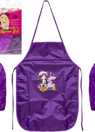 Фартук детский с нарукавниками для девочек cr5530(violet) 54х37 см (91392)