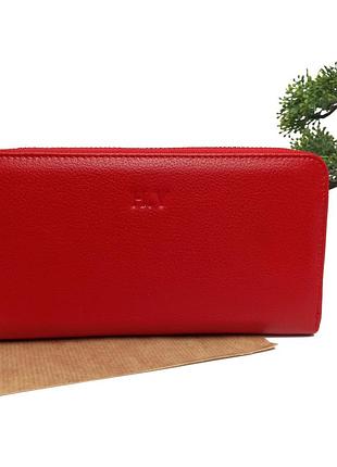 М'який жіночий гаманець на блискавці червоний арт.60019 red helen verde (54)