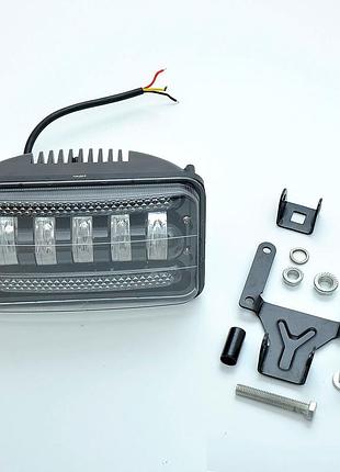 Фара-led прямоугольник 75w 15w*5 10-30v 170*105*80mm ближний flood+ходовые огни w 01-75 1шт 363