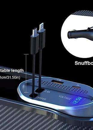 Органайзер универсальный карбон 30см charging stormage box usb+type-c+lightning qc3.0 1шт
