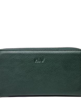 М'який жіночий гаманець на блискавці зелений арт.60019 green helen verde (54)