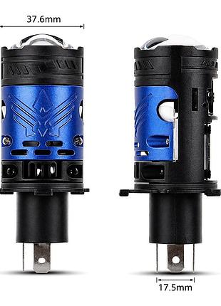Лампа led мини линзы h4 d37мм 90/120w 10000/13000lm 6000k 4575+1860 module 9-16v шторка f90-small