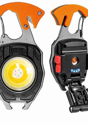 Led ліхтар-брелок digad w5147 з карабіном, магнітним кріпленням і зарядкою usb type-c