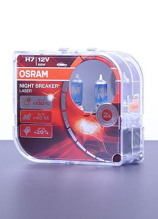 Лампа 12v h7 55w +130% night breaker osram box-2шт 64210nbl-нсв акция красная уп