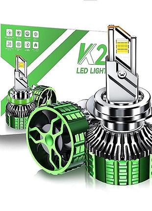 Лампа led h4 радиатор+кулер 190w/17200lm k22 7055 chip 6000k ip68/12-24v canbus +500%