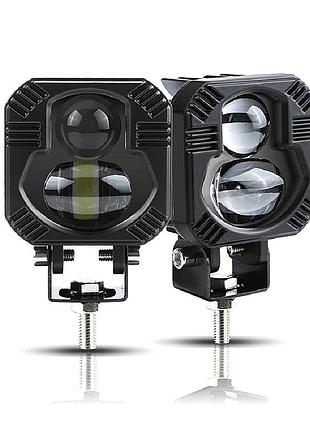 Фара-led-bi квадрат p-66-40w 65*65*50мм 10-80v w y 4 392