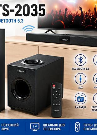 Портативний бездротовий саундбар kts-2035 bluetooth для телевізора та музики, чорний