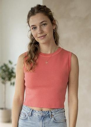 Рожевий короткий топ zara s