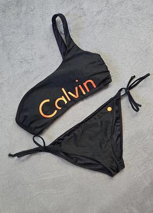 Купальник роздільний, чорний, calvin klein, s розмір.