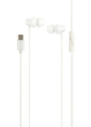 Вакуумные наушники celebrat g38 type-c с hi-fi звуком и изоляцией для смартфонов и планшетов белые