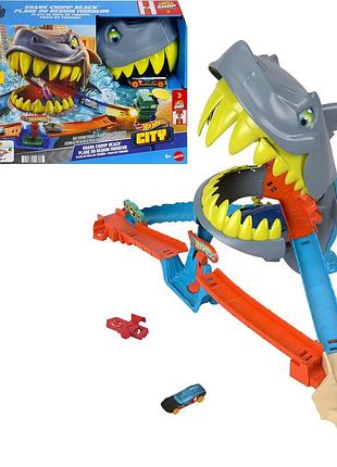 Ігровий набір hot wheels city пляжна атака акули