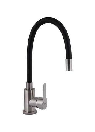 Смеситель на раковину черный pure 015f3 (k35) с гибким изливом bripur015f3nkb тм brinex