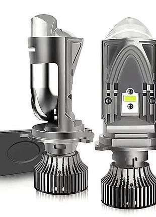Лампа led міні лінзи h4 d35мм 100/120w 10000/12000lm 6500k 3570+5050 chip matrix 12v m01k-t