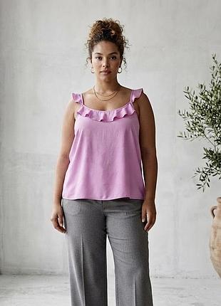 Ніжний бузковий топ з романтичними «крильцями» (plus size, c&a)