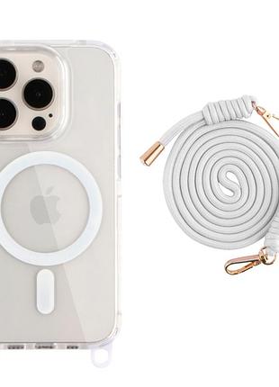 Чохол tpu pc lanyardcase з magsafe для iphone 15 pro білий із захистом камери