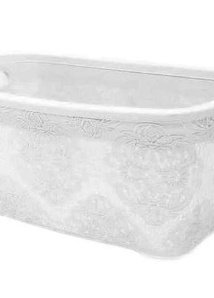 Корзина для белья 30л 515*355*255мм белая lace без крышки 2130 04 тм bursev