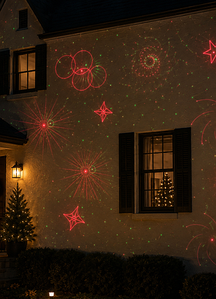 Вуличний новорічний лазерний проектор star shower motion laser light