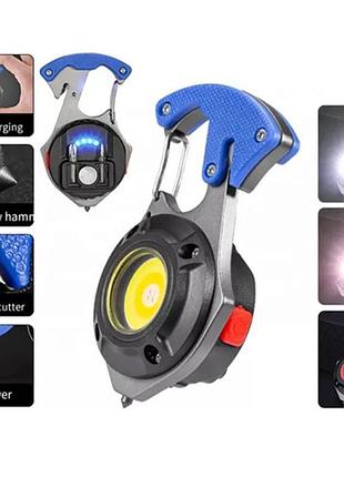 Акумуляторний led-ліхтарик 7 режимів, є червоне світло, карабін, викрутки, type-c w5143/ 42