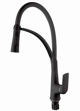 Смеситель на мойку черный lucas-017 set black refl.black тм plamix