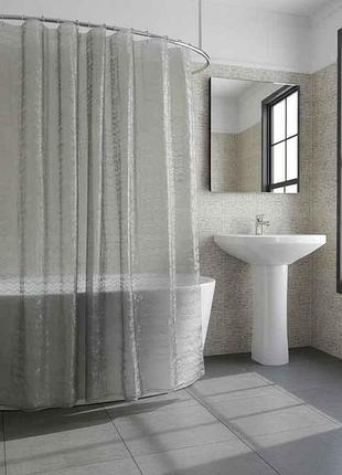 Штора для ванной 180*180см серый (фиранка) peva 12 колец wb93-gray тм dariana