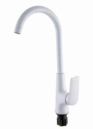 Смеситель на мойку белый lucas-011 set white тм plamix