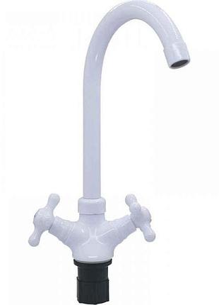 Смеситель на мойку белый pablo-275 set white тм plamix