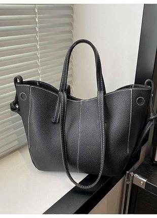Сумка эко кожа черная женская 22*21,5*15см w1775-5 тм китай