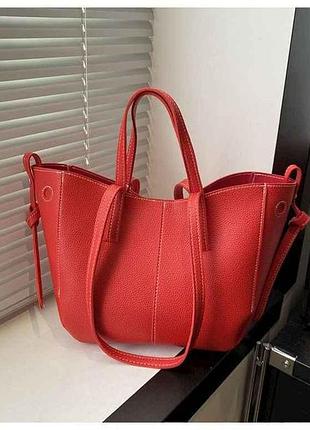 Сумка эко кожа красный женская 22*21,5*15см w1775-3 тм китай