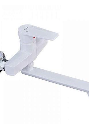 Смеситель на мойку белый oscar-005 white тм plamix
