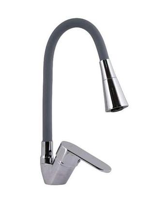 Смеситель на мойку серый tani 008f3 с гибким изливом (k40) ldtan008f3gcr39507 grey/chrome тм lidz