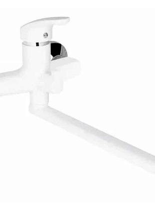 Смеситель настенный белый afina-006 euro white (без шланга и лейки) тм plamix