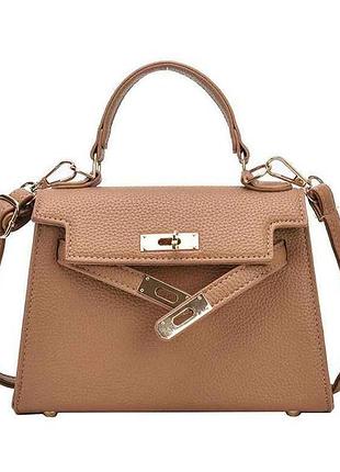 Сумка эко кожа светло-коричневая женская kelly 23*15*16см 1009-2 тм китай