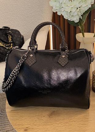 Сумка louis vuitton speedy soft 30 лаковый черный