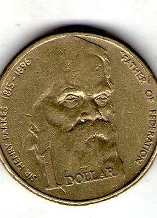 Австралия ø королева елизавета ii 1 долларов, сер генри паркс 1996 год алюминий-бронза, 9g, ø 25mm no2162