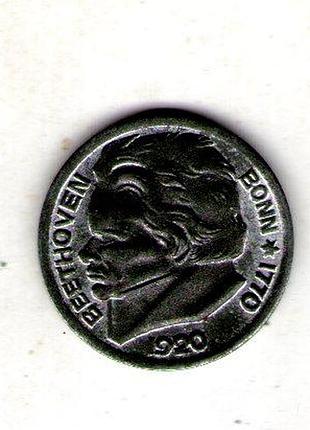 Германия (нотгельд) query город бонн 10 пфинигов 1920 год beethoven железо, 3.56g, ø 20.8mm no2323