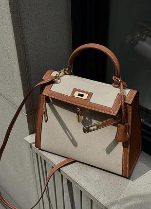 Hermes hermès kelly 30 brown/canvas