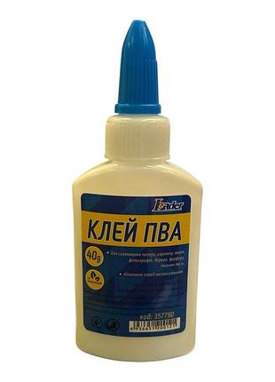 Клей пва 40 мл. з дозатором, для паперу та картону 357790