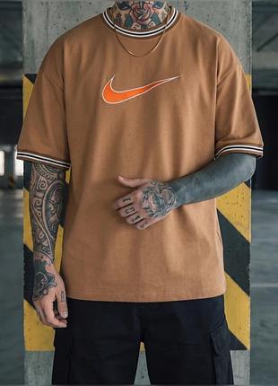 Nike футболка лого беж