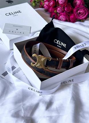 Celine triomphe belt canvas/gold 100 х 2.3