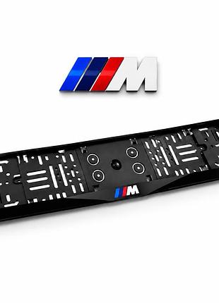Рамка номера антихром ///m "защіпка" 3d напис акрілова premium