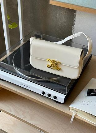Celine shoulder bag claude in shiny calfskin cream [оригінальна коробка] 20 х 11 х 4