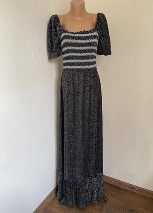 Сукня максі з блискучої тканини (люрекс) vintage 70х