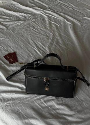 Loro piana extra bag l27 black 27 x 17 x 10