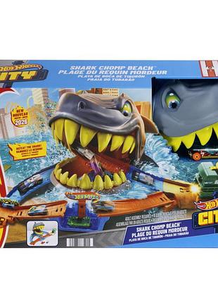 Игровой набор hot wheels city пляжная атака акулы