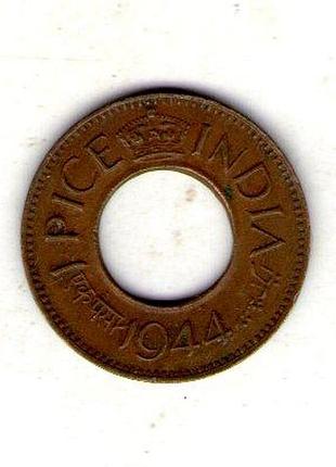 Индия - британское ø король георг vi 1 пайс 1944 год бронза, 2g, ø 21.32mm no2770
