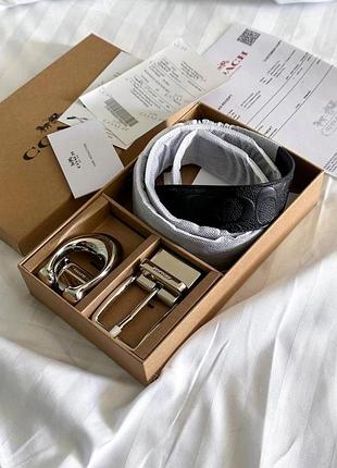 Coach belt kit black/silver 118 х 3.6